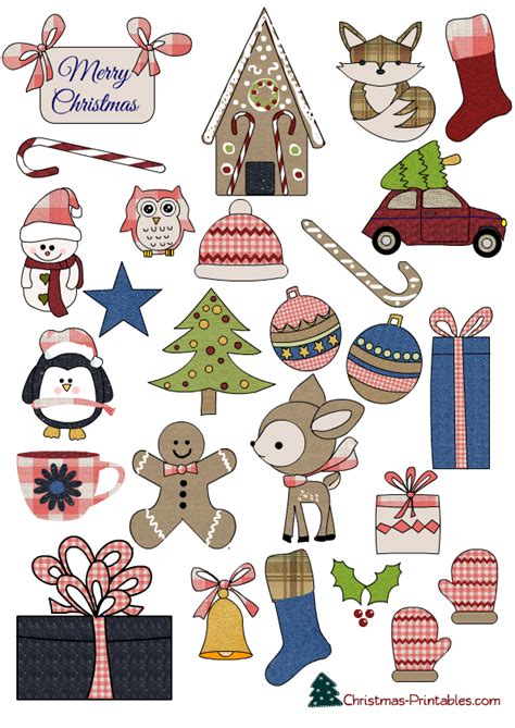 Download Free Cute Fox Christmas Printable Stickers PNG Images